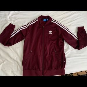 Maroon Adidas Jacket- The Brand With The 3 Stripes